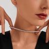 image:imageCicy Bell Tennis Necklace for Women 18K Gold Plated Dainty Cubic Zirconia Adjustable Pendant Necklace Birthday Valentines Day Jewelry for HerWhite Gold