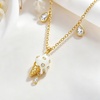 image:imageCicy Bell Womens 18K Gold Plated Necklace Cubic Zirconia Pendant Necklaces Cute IceCream Drip Oil Charms Summer Beachy Trendy Jewelry Gifts Lucky Protection 18Gold