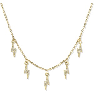 image:imageCicy Bell 18k Gold Plated Necklace For Women Dainty Cubic Zirconia Charm Choker Necklace Adjustable Chain Jewelry GiftStyle DGold