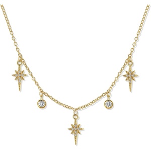 image:imageCicy Bell 18k Gold Plated Necklace For Women Dainty Cubic Zirconia Charm Choker Necklace Adjustable Chain Jewelry GiftStyle EGold