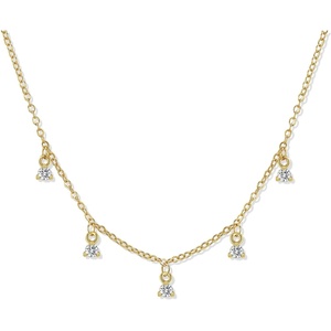 image:imageCicy Bell 18k Gold Plated Necklace For Women Dainty Cubic Zirconia Charm Choker Necklace Adjustable Chain Jewelry GiftStyle FGold
