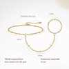 image:imageCicy Bell 18k Gold Plated Hand Chain Bracelet For Women FourPointed Star Cubic Zirconia Adjustable Chain Link BraceletsGold