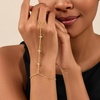image:imageCicy Bell 18k Gold Plated Hand Chain Bracelet For Women FourPointed Star Cubic Zirconia Adjustable Chain Link BraceletsGold