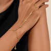 image:imageCicy Bell 18k Gold Plated Hand Chain Bracelet For Women FourPointed Star Cubic Zirconia Adjustable Chain Link BraceletsGold