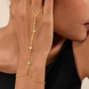 image:imageCicy Bell 18k Gold Plated Hand Chain Bracelet For Women FourPointed Star Cubic Zirconia Adjustable Chain Link BraceletsGold