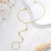 image:imageCicy Bell 18k Gold Plated Hand Chain Bracelet For Women FourPointed Star Cubic Zirconia Adjustable Chain Link BraceletsGold