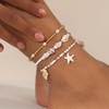 image:imageCicy Bell Boho Ankle Bracelets for Women Beachy Shell Starfish Charm Layered Anklets Non Tarnish Summer Vacation Foot Jewelry GiftGold B