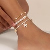 image:imageCicy Bell Boho Ankle Bracelets for Women Beachy Shell Starfish Charm Layered Anklets Non Tarnish Summer Vacation Foot Jewelry GiftGold B