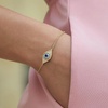image:imageCicy Bell Evil Eye Bracelets 18k Gold Plated Turquoise Zirconia Link Bracelets Trendy Jewelry Gift for Women Adjustable 59 with 19 ExtenderAGold