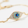 image:imageCicy Bell Evil Eye Bracelets 18k Gold Plated Turquoise Zirconia Link Bracelets Trendy Jewelry Gift for Women Adjustable 59 with 19 ExtenderAGold
