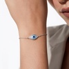 image:imageCicy Bell Evil Eye Bracelets 18k Gold Plated Turquoise Zirconia Link Bracelets Trendy Jewelry Gift for Women Adjustable 59 with 19 ExtenderASilver