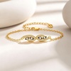 image:imageCicy Bell Evil Eye Bracelets 18k Gold Plated Turquoise Zirconia Link Bracelets Trendy Jewelry Gift for Women Adjustable 59 with 19 ExtenderFGold