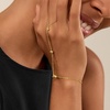 image:imageCicy Bell Hand Chain 18k Gold Plated Bracelets for Women Adjustable Dainty Cubic Zirconia Stainless Steel Link Finger Ring Bracelets Jewelry AccessoriesGold H