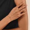image:imageCicy Bell Hand Chain 18k Gold Plated Bracelets for Women Adjustable Dainty Cubic Zirconia Stainless Steel Link Finger Ring Bracelets Jewelry AccessoriesGold A