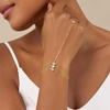 image:imageCicy Bell Hand Chain 18k Gold Plated Bracelets for Women Adjustable Dainty Cubic Zirconia Stainless Steel Link Finger Ring Bracelets Jewelry AccessoriesGold D