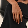 image:imageCicy Bell Hand Chain 18k Gold Plated Bracelets for Women Adjustable Dainty Cubic Zirconia Stainless Steel Link Finger Ring Bracelets Jewelry AccessoriesGold A