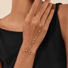 image:imageCicy Bell Hand Chain 18k Gold Plated Bracelets for Women Adjustable Dainty Cubic Zirconia Stainless Steel Link Finger Ring Bracelets Jewelry AccessoriesGold B