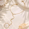 image:imageCicy Bell Hand Chain 18k Gold Plated Bracelets for Women Adjustable Dainty Cubic Zirconia Stainless Steel Link Finger Ring Bracelets Jewelry AccessoriesGold B