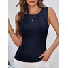image:imageCicy Bell Womens Ribbed Tank Tops Fitted Summer Dressy Casual Sleeveless Shirts Cute Crew Neck Basic Tee