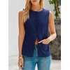 image:imageCicy Bell Womens Round Neck Waistcoat Vest Summer Button up Vest Tops Casual Business Fitted Sleeveless Blazer