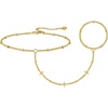 image:imageCicy Bell 18k Gold Plated Hand Chain Bracelet For Women FourPointed Star Cubic Zirconia Adjustable Chain Link BraceletsGold