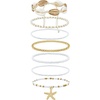 image:imageCicy Bell Boho Ankle Bracelets for Women Beachy Shell Starfish Charm Layered Anklets Non Tarnish Summer Vacation Foot Jewelry GiftGold A