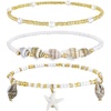 image:imageCicy Bell Boho Ankle Bracelets for Women Beachy Shell Starfish Charm Layered Anklets Non Tarnish Summer Vacation Foot Jewelry GiftGold B