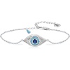image:imageCicy Bell Evil Eye Bracelets 18k Gold Plated Turquoise Zirconia Link Bracelets Trendy Jewelry Gift for Women Adjustable 59 with 19 ExtenderASilver