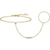 image:imageCicy Bell Hand Chain 18k Gold Plated Bracelets for Women Adjustable Dainty Cubic Zirconia Stainless Steel Link Finger Ring Bracelets Jewelry AccessoriesGold F