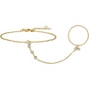 image:imageCicy Bell Hand Chain 18k Gold Plated Bracelets for Women Adjustable Dainty Cubic Zirconia Stainless Steel Link Finger Ring Bracelets Jewelry AccessoriesGold E