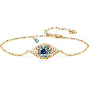 image:imageCicy Bell Evil Eye Bracelets 18k Gold Plated Turquoise Zirconia Link Bracelets Trendy Jewelry Gift for Women Adjustable 59 with 19 ExtenderAGold