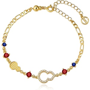 image:imageCicy Bell Evil Eye Bracelets 18k Gold Plated Turquoise Zirconia Link Bracelets Trendy Jewelry Gift for Women Adjustable 59 with 19 ExtenderCGold