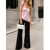image:imageCicy Bell Women Summer Satin Cami Tops Spaghetti Strap Lace V Neck Cute Camisole Party Pajamas Asymmetrical Hem Tank TopsPink