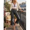 image:imageCicy Bell Womens Cropped High Waisted Jeans Baggy Wide Leg Stretchy Capris Ruffle Flare Denim Pants with PocketsGrey