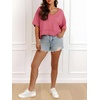 image:imageCicy Bell Womens Oversized Crop TShirts Summer V Neck Short Sleeve Tops Casual Loose Fit Curved Hem Boxy Tee ShirtBean Paste