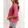 image:imageCicy Bell Womens Oversized Crop TShirts Summer V Neck Short Sleeve Tops Casual Loose Fit Curved Hem Boxy Tee ShirtBean Paste