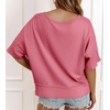 image:imageCicy Bell Womens Oversized Crop TShirts Summer V Neck Short Sleeve Tops Casual Loose Fit Curved Hem Boxy Tee ShirtBean Paste