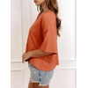 image:imageCicy Bell Womens Oversized Crop TShirts Summer V Neck Short Sleeve Tops Casual Loose Fit Curved Hem Boxy Tee ShirtBrick Red