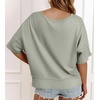 image:imageCicy Bell Womens Oversized Crop TShirts Summer V Neck Short Sleeve Tops Casual Loose Fit Curved Hem Boxy Tee ShirtGrey