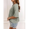 image:imageCicy Bell Womens Oversized Crop TShirts Summer V Neck Short Sleeve Tops Casual Loose Fit Curved Hem Boxy Tee ShirtGrey