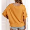 image:imageCicy Bell Womens Oversized Crop TShirts Summer V Neck Short Sleeve Tops Casual Loose Fit Curved Hem Boxy Tee ShirtMustard