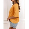 image:imageCicy Bell Womens Oversized Crop TShirts Summer V Neck Short Sleeve Tops Casual Loose Fit Curved Hem Boxy Tee ShirtMustard