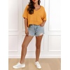 image:imageCicy Bell Womens Oversized Crop TShirts Summer V Neck Short Sleeve Tops Casual Loose Fit Curved Hem Boxy Tee ShirtMustard