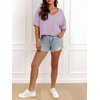 image:imageCicy Bell Womens Oversized Crop TShirts Summer V Neck Short Sleeve Tops Casual Loose Fit Curved Hem Boxy Tee ShirtPurple