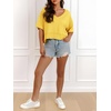 image:imageCicy Bell Womens Oversized Crop TShirts Summer V Neck Short Sleeve Tops Casual Loose Fit Curved Hem Boxy Tee ShirtYellow