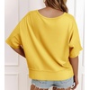 image:imageCicy Bell Womens Oversized Crop TShirts Summer V Neck Short Sleeve Tops Casual Loose Fit Curved Hem Boxy Tee ShirtYellow