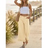 image:imageCicy Bell Womens Ruffle Wide Leg Jeans Cropped Elastic High Waisted Baggy Denim Pants with PocketsBeige