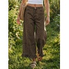 image:imageCicy Bell Womens Ruffle Wide Leg Jeans Cropped Elastic High Waisted Baggy Denim Pants with PocketsLeopard