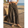 image:imageCicy Bell Womens Ruffle Wide Leg Jeans Cropped Elastic High Waisted Baggy Denim Pants with PocketsLeopard