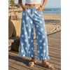 image:imageCicy Bell Womens Ruffle Wide Leg Jeans Cropped Elastic High Waisted Baggy Denim Pants with PocketsRound Color Dots